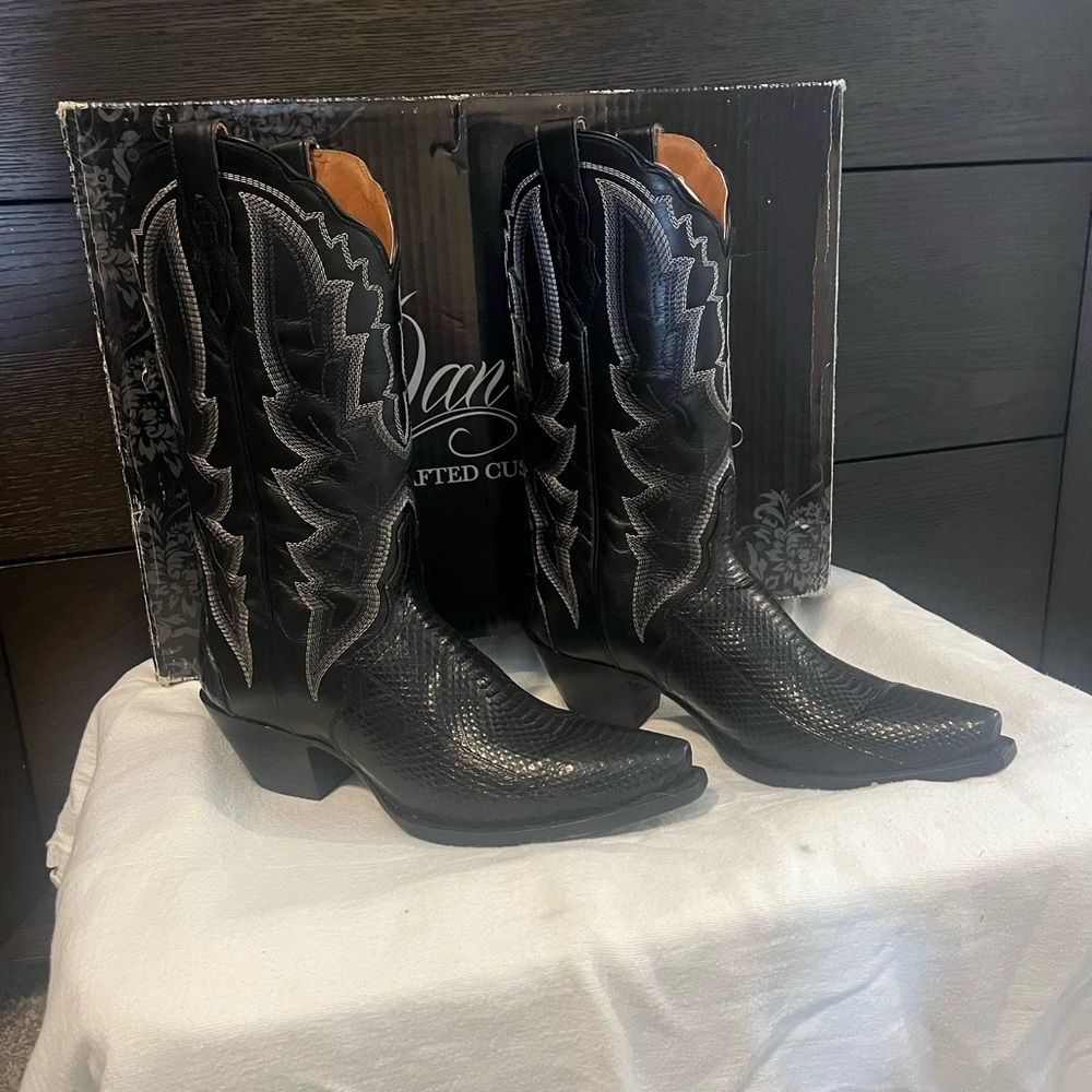 Dan Post Black Lizard Skin Western Boots